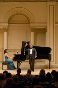 Michiyo Morikawa (piano) and Jose Adan Perez (baritone) at the New York Music Foundation 10th Anniversary Gala at the Carnegie Hall (Photograph: © 2019 Richard Termine. Photo Credit - Richard Termine)