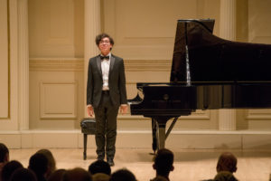 Benjamin Rossen (piano) finish playing at the New York Music Foundation 10th Anniversary Gala at the Carnegie Hall (Photograph: © 2019 Richard Termine. Photo Credit - Richard Termine)